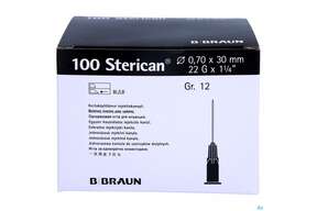Injektionsspritzen U.zubeh. Einmalkanuelen Sterican Standard Gr12 G22x1 1/4 0,7x 30mm 46576 100st, A-Nr.: 2692485 - 01
