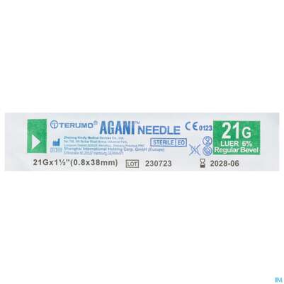 Injektionsspritzen U.zubeh. Einmalkanuelen Terumo/luer +luer Lock Nr 2 0,80x 38mm 1st, A-Nr.: 4238454 - 01