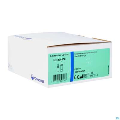 Sie sehen eine Packung Inkontinenz Conveen Kondomurinal/optima Standard 35mm 22035 30st, Produktbild: 02 Inkontinenz Conveen Kondomurinal/optima Standard 35mm 22035 30st, A-Nr.: 3446630 - 02