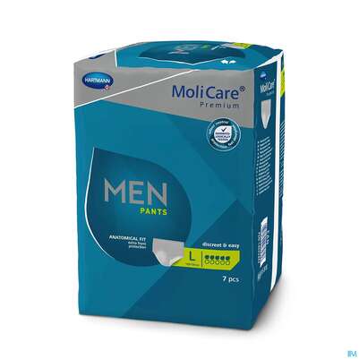 Sie sehen eine Packung Inkontinenz Molicare Premium/men/pants Tropfen 5 Large 7st, Produktbild: 04 Inkontinenz Molicare Premium/men/pants Tropfen 5 Large 7st, A-Nr.: 4918901 - 04