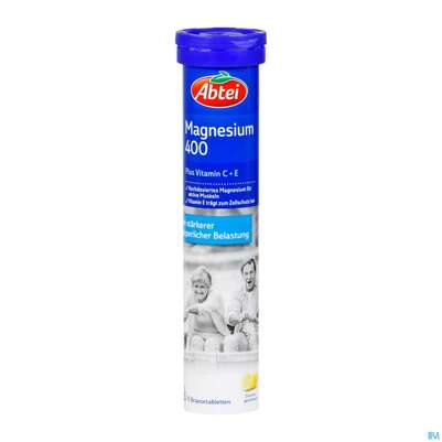 Sie sehen eine Packung Magnesium Brausetabl 400 +c +e -abtei 5000010246 15st, Produktbild: 02 Magnesium Brausetabl 400 +c +e -abtei 5000010246 15st, A-Nr.: 3839513 - 02