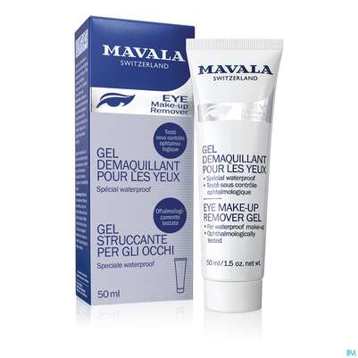 Sie sehen eine Packung Mavala Augenmake-up-entferner Gel 50ml, Produktbild: 01 Mavala Augenmake-up-entferner Gel 50ml, A-Nr.: 3054456 - 01