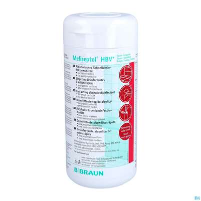 Sie sehen eine Packung Meliseptol Flaechendesinfektion -braun B.austria Hbv Tuecher 100st, Produktbild: 02 Meliseptol Flaechendesinfektion -braun B.austria Hbv Tuecher 100st, A-Nr.: 1064982 - 02