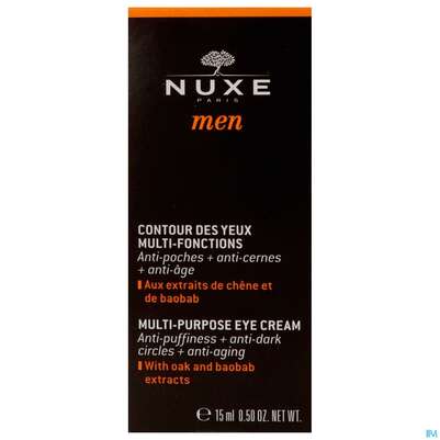 Sie sehen eine Packung Nuxe Men Contour Des Yeux Multi-fonctions 15ml, Produktbild: 01 Nuxe Men Contour Des Yeux Multi-fonctions 15ml, A-Nr.: 4080510 - 01