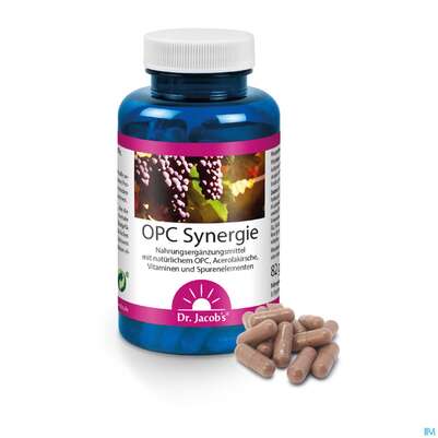 Sie sehen eine Packung Opc Synergie Kapseln Dr.jacobs 120st, Produktbild: 01 Opc Synergie Kapseln Dr.jacobs 120st, A-Nr.: 3048071 - 01