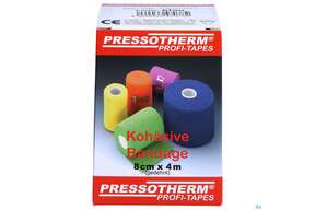 Pressotherm Bandage Kohaesive Elastische Fixierbinde Selbst Haftend Blau 8cmx 1st, A-Nr.: 4251006 - 01