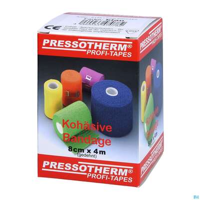 Pressotherm Bandage Kohaesive Elastische Fixierbinde Selbst Haftend Blau 8cmx 1st, A-Nr.: 4251006 - 02