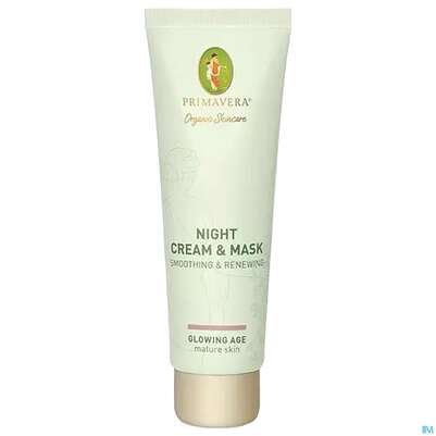 Sie sehen eine Packung Primavera Glowing Age Night Cream & Mask Smoothing & Renewing 50ml, Produktbild: 02 Primavera Glowing Age Night Cream & Mask Smoothing & Renewing 50ml, A-Nr.: 5660416 - 02
