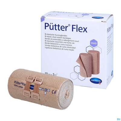 Sie sehen eine Packung Puetter-verband Flex Kurzzugbinde 10cm Duo 2st, Produktbild: 04 Puetter-verband Flex Kurzzugbinde 10cm Duo 2st, A-Nr.: 3942642 - 04