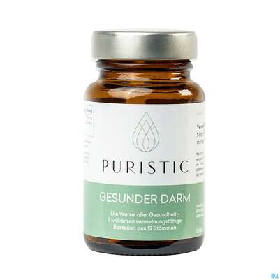 Sie sehen eine Packung Puristic Kapseln Gesunder Darm 60st, Produktbild: 01 Puristic Kapseln Gesunder Darm 60st, A-Nr.: 5862120 - 01