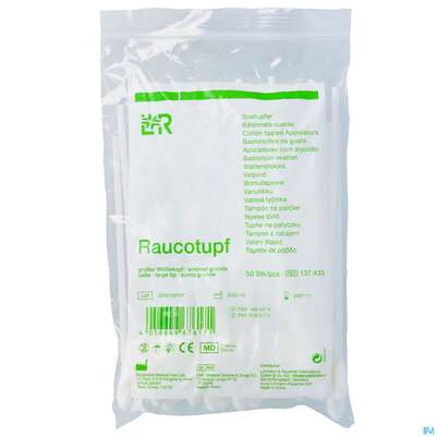 Sie sehen eine Packung Raucotupf Stiel Gross 50st, Produktbild: 01 Raucotupf Stiel Gross 50st, A-Nr.: 4864074 - 01