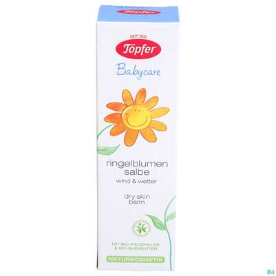 Sie sehen eine Packung Ringelblumen Salbe Toepfer Babycare Vegan 75ml, Produktbild: 01 Ringelblumen Salbe Toepfer Babycare Vegan 75ml, A-Nr.: 3973714 - 01