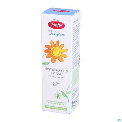 Sie sehen eine Packung Ringelblumen Salbe Toepfer Babycare Vegan 75ml, Produktbild: 02 Ringelblumen Salbe Toepfer Babycare Vegan 75ml, A-Nr.: 3973714 - 02