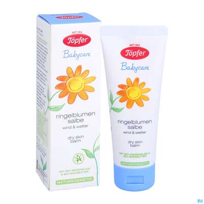 Sie sehen eine Packung Ringelblumen Salbe Toepfer Babycare Vegan 75ml, Produktbild: 05 Ringelblumen Salbe Toepfer Babycare Vegan 75ml, A-Nr.: 3973714 - 05