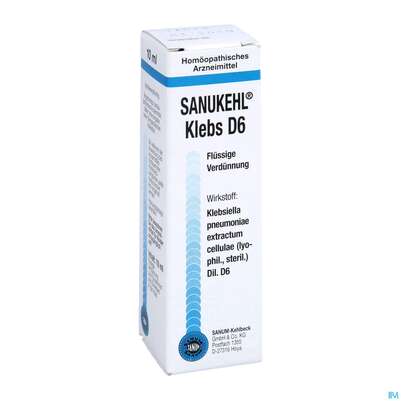 Sie sehen eine Packung Sanukehl Klebs Tropfen D6 10ml, Produktbild: 03 Sanukehl Klebs Tropfen D6 10ml, A-Nr.: 2481506 - 03
