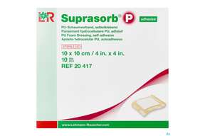 Schaumverband Pu-suprasorb Steril P Selbstklebend 10x 10cm 10st, A-Nr.: 2575526 - 01