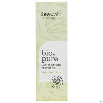 Sie sehen eine Packung Seewald Bio.pure Gesichtscreme Reichhaltig 30ml, Produktbild: 04 Seewald Bio.pure Gesichtscreme Reichhaltig 30ml, A-Nr.: 5378921 - 04