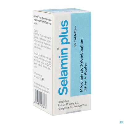 Sie sehen eine Packung Selamin Tabl Plus 90st, Produktbild: 02 Selamin Tabl Plus 90st, A-Nr.: 1226829 - 02