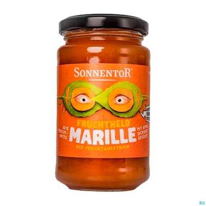 Sie sehen eine Packung Sonnentor Fruchtheld Aufstrich Bio Marille Alt 01020 250g, Produktbild: 01 Sonnentor Fruchtheld Aufstrich Bio Marille Alt 01020 250g, A-Nr.: 5637162 - 01