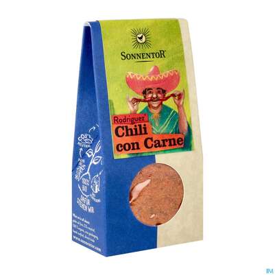 Sie sehen eine Packung Sonnentor Gewuerzmischung/bio Rodriguez Chili Con Carne 00484 40g, Produktbild: 02 Sonnentor Gewuerzmischung/bio Rodriguez Chili Con Carne 00484 40g, A-Nr.: 4308025 - 02