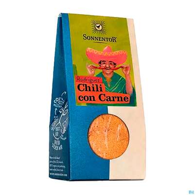 Sie sehen eine Packung Sonnentor Gewuerzmischung/bio Rodriguez Chili Con Carne 00484 40g, Produktbild: 03 Sonnentor Gewuerzmischung/bio Rodriguez Chili Con Carne 00484 40g, A-Nr.: 4308025 - 03
