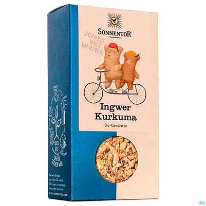 Sie sehen eine Packung Sonnentor Lose Ingwer Kurkuma 00875 120g, Produktbild: 01 Sonnentor Lose Ingwer Kurkuma 00875 120g, A-Nr.: 5226921 - 01