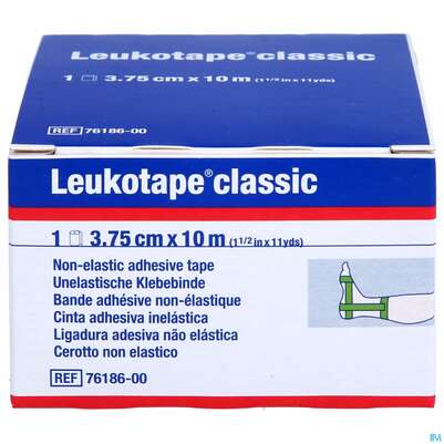 Sie sehen eine Packung Tape Leukotape Classic 10mx 3,75cm Gruen 1st, Produktbild: 01 Tape Leukotape Classic 10mx 3,75cm Gruen 1st, A-Nr.: 3442017 - 01