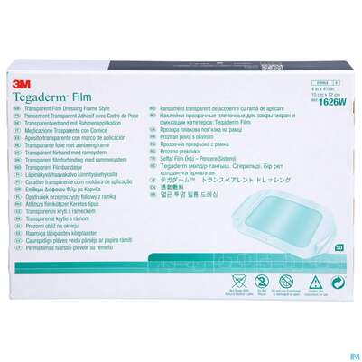 Sie sehen eine Packung Tegaderm Film Transparent 10x12 1626w 50st, Produktbild: 01 Tegaderm Film Transparent 10x12 1626w 50st, A-Nr.: 1077619 - 01