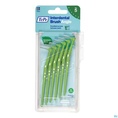 Sie sehen eine Packung Tepe Interdentalbuersten Angle 0,8mm Gruen 6st, Produktbild: 04 Tepe Interdentalbuersten Angle 0,8mm Gruen 6st, A-Nr.: 3793320 - 04