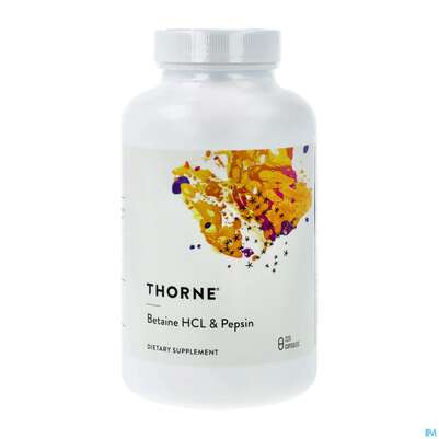 Sie sehen eine Packung Thorne Kapseln Betaine Hcl+pepsin Centrosan 225st, Produktbild: 02 Thorne Kapseln Betaine Hcl+pepsin Centrosan 225st, A-Nr.: 4066384 - 02