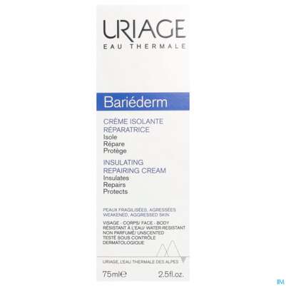 Sie sehen eine Packung Uriage Bariederm-cica Isolierende/creme +reparaturwirkung 75ml, Produktbild: 01 Uriage Bariederm-cica Isolierende/creme +reparaturwirkung 75ml, A-Nr.: 5617863 - 01