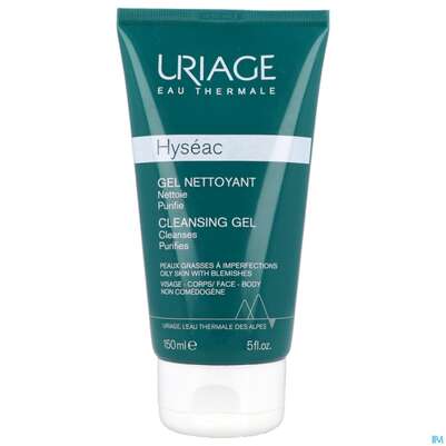 Sie sehen eine Packung Uriage Hyseac Reinigendes Gel Seifenfrei 150ml, Produktbild: 01 Uriage Hyseac Reinigendes Gel Seifenfrei 150ml, A-Nr.: 5618584 - 01