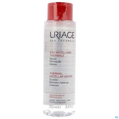 Sie sehen eine Packung Uriage Mizellenwasser Empfindliche Haut 250ml, Produktbild: 01 Uriage Mizellenwasser Empfindliche Haut 250ml, A-Nr.: 5618992 - 01