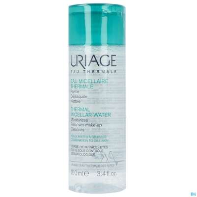 Sie sehen eine Packung Uriage Mizellenwasser Mischhaut-fettige Haut 100ml, Produktbild: 02 Uriage Mizellenwasser Mischhaut-fettige Haut 100ml, A-Nr.: 5619017 - 02