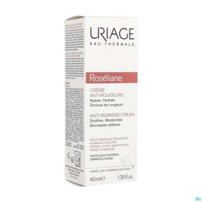 Sie sehen eine Packung Uriage Roseliane Creme Gegen Roetungen 40ml, Produktbild: 02 Uriage Roseliane Creme Gegen Roetungen 40ml, A-Nr.: 5618644 - 02