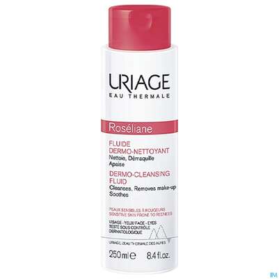 Sie sehen eine Packung Uriage Roseliane Reinigendes Fluid Gegen Roetungen 250ml, Produktbild: 02 Uriage Roseliane Reinigendes Fluid Gegen Roetungen 250ml, A-Nr.: 5618673 - 02