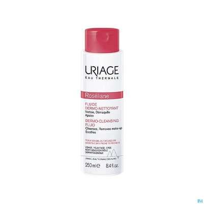 Sie sehen eine Packung Uriage Roseliane Reinigendes Fluid Gegen Roetungen 250ml, Produktbild: 03 Uriage Roseliane Reinigendes Fluid Gegen Roetungen 250ml, A-Nr.: 5618673 - 03
