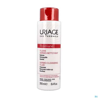 Sie sehen eine Packung Uriage Roseliane Reinigendes Fluid Gegen Roetungen 250ml, Produktbild: 04 Uriage Roseliane Reinigendes Fluid Gegen Roetungen 250ml, A-Nr.: 5618673 - 04