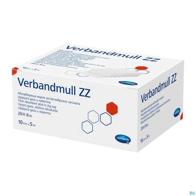 Verbandmull -hartmann 20-faedig Zz 8fach 10cmx 5m 1st, A-Nr.: 2221426 - 01