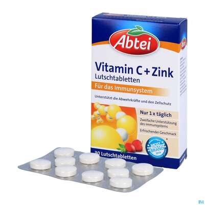 Sie sehen eine Packung Vitamin C Tabl +zink -abtei 50000 30st, Produktbild: 04 Vitamin C Tabl +zink -abtei 50000 30st, A-Nr.: 5331894 - 04