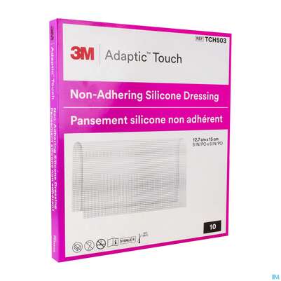 Sie sehen eine Packung Wundverband Adaptic/silikon Touch Nicht Haftend 12,7x 15cm Nr Tch503 10st, Produktbild: 02 Wundverband Adaptic/silikon Touch Nicht Haftend 12,7x 15cm Nr Tch503 10st, A-Nr.: 3837218 - 02