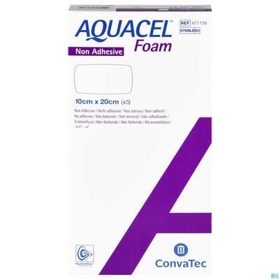 Wundverband Aquacel Foam Non Adhesive 10x 20cm 42115 5st, A-Nr.: 4350168 - 01