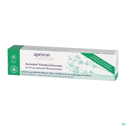 Sie sehen eine Packung Zahnpaste Auromere Zahncreme Vegan Kraeuter 75ml, Produktbild: 02 Zahnpaste Auromere Zahncreme Vegan Kraeuter 75ml, A-Nr.: 4122763 - 02