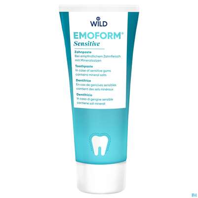 Sie sehen eine Packung Zahnpaste Emoform Sensitive 75ml, Produktbild: 01 Zahnpaste Emoform Sensitive 75ml, A-Nr.: 5208679 - 01