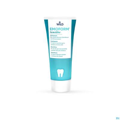 Sie sehen eine Packung Zahnpaste Emoform Sensitive 75ml, Produktbild: 02 Zahnpaste Emoform Sensitive 75ml, A-Nr.: 5208679 - 02