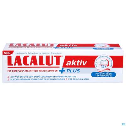 Sie sehen eine Packung Zahnpaste Laculat Aktiv Plus Zahncreme 75ml, Produktbild: 01 Zahnpaste Laculat Aktiv Plus Zahncreme 75ml, A-Nr.: 5630585 - 01