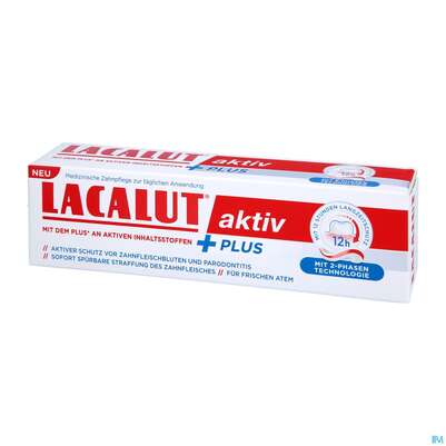 Sie sehen eine Packung Zahnpaste Laculat Aktiv Plus Zahncreme 75ml, Produktbild: 02 Zahnpaste Laculat Aktiv Plus Zahncreme 75ml, A-Nr.: 5630585 - 02