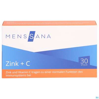 Sie sehen eine Packung Zink Lutschtabl +c Menssana 30st, Produktbild: 01 Zink Lutschtabl +c Menssana 30st, A-Nr.: 3486658 - 01