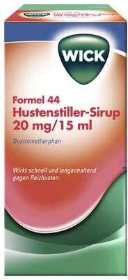 Sie sehen eine Packung WICK Formel 44 Hustenstiller-Sirup, Produktbild: 01 WICK Formel 44 Hustenstiller-Sirup, A-Nr.: 1281426 - 01