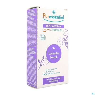 Sie sehen eine Packung Massage Oel Puressentiel Entspannung 100ml, Produktbild: 03 Massage Oel Puressentiel Entspannung 100ml, A-Nr.: 3833930 - 03